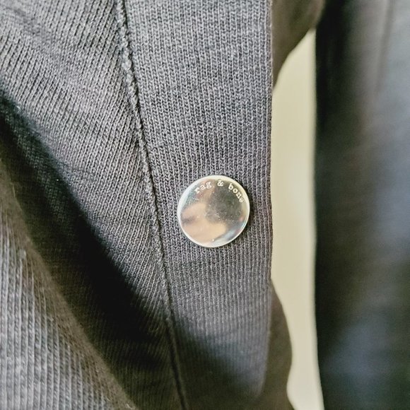 RAG & BONE Knit Black Cotton Moto Edgy Jacket - Picture 6 of 11